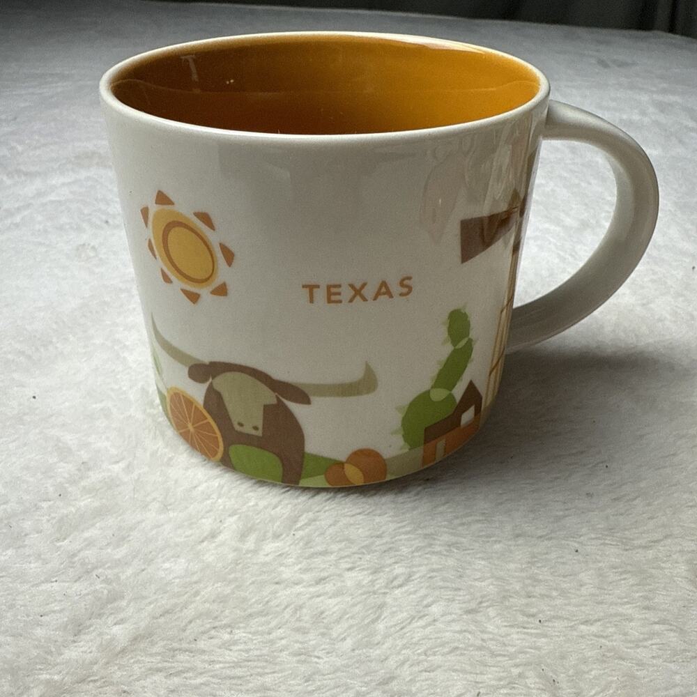 STARBUCKS TEXAS You Are Here Mug 14oz Retired Ceramic State Souvenir 2016